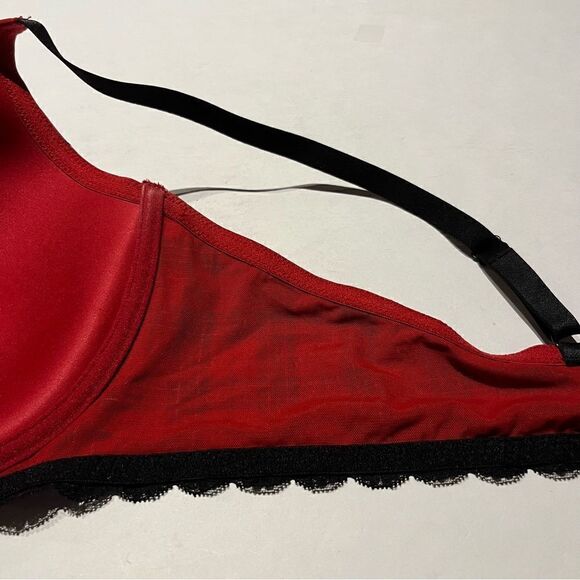 Adore Me Bra Red and Black Plaid with Lace Trim Size 44D - Picture 7 of 7